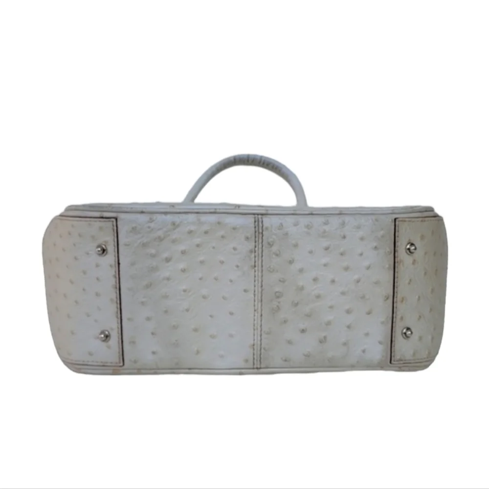 Dooney & Bourke Ostrich Embossed Leather Shoulder Purse Handbag Crossbody Beige - Picture 7 of 12